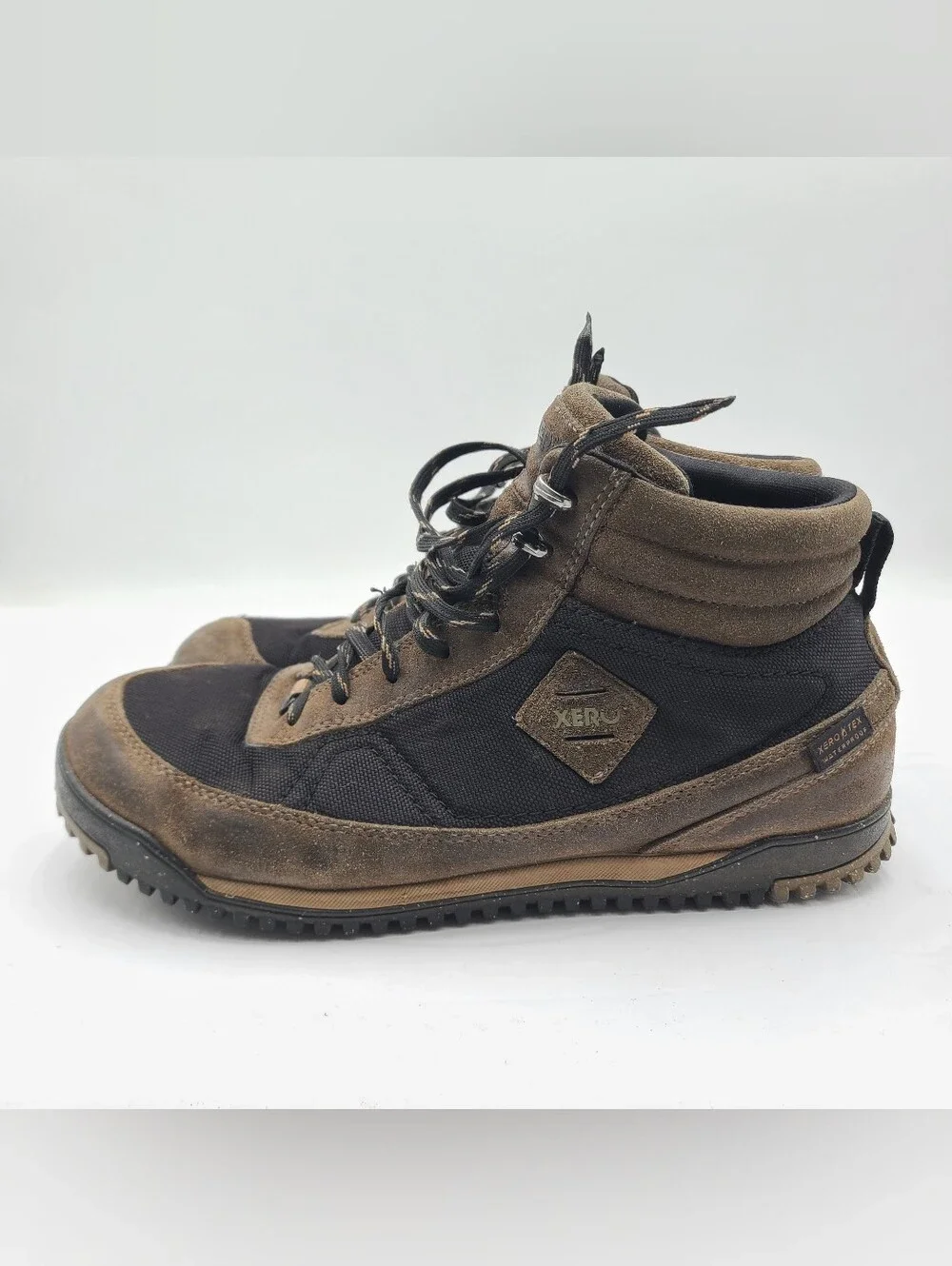 B42 Xero Shoes Men’s 11 Ridgeway Hiking Boots Black/Tan Bare Minimalist